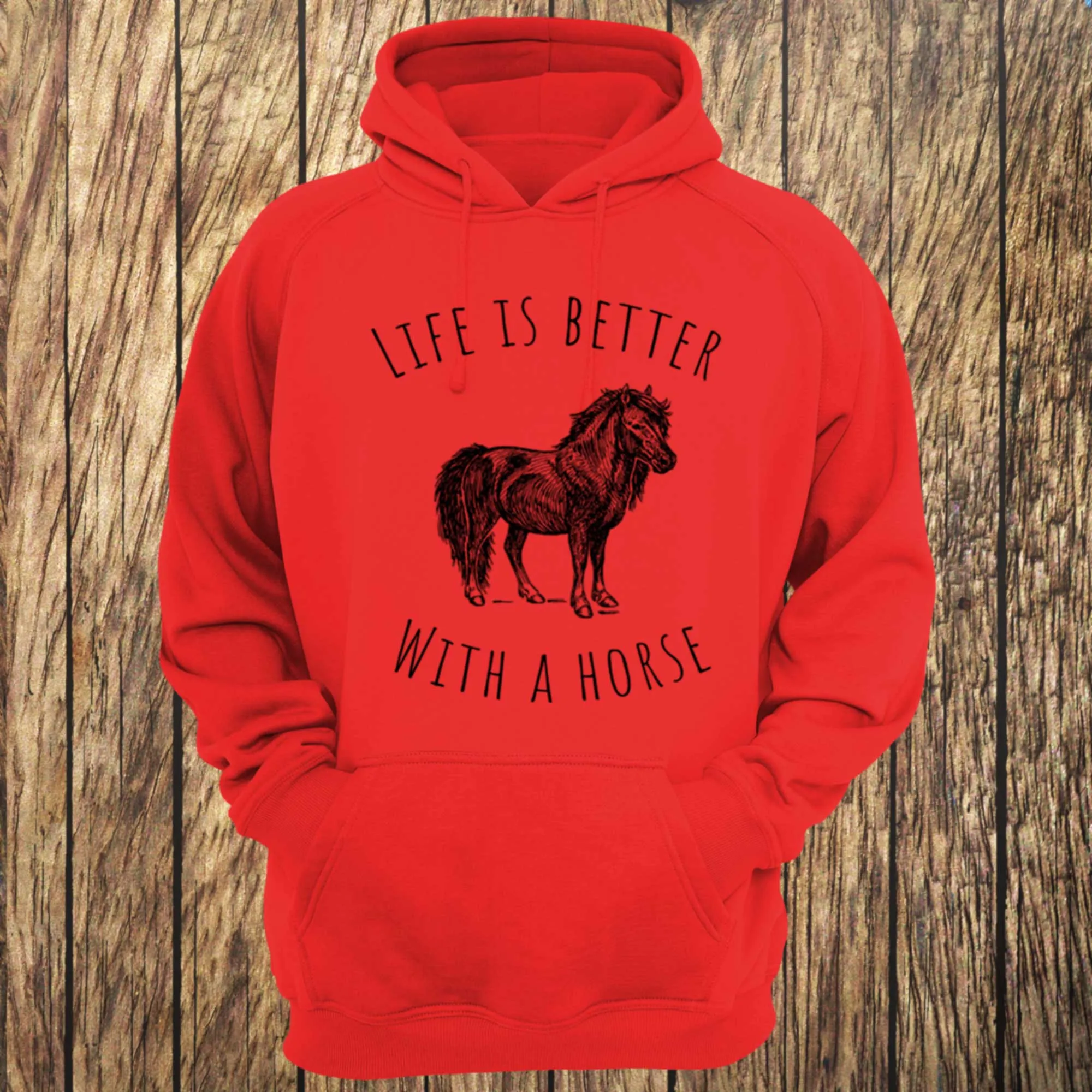 Life Is Better With A Horse Circular Design Unisex Hoodie