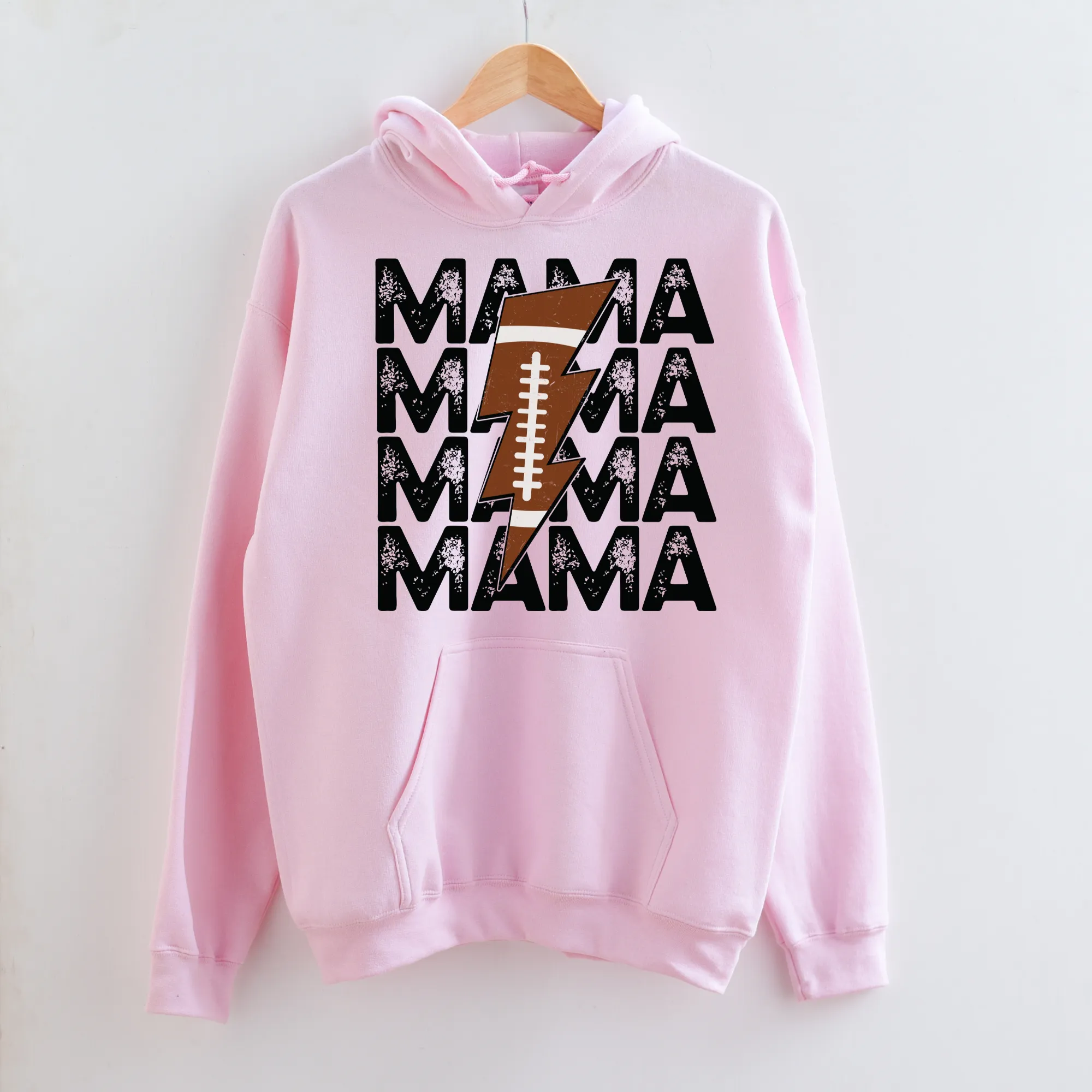 Lightning Bolt Football Mama Hoodie Sweatshirt