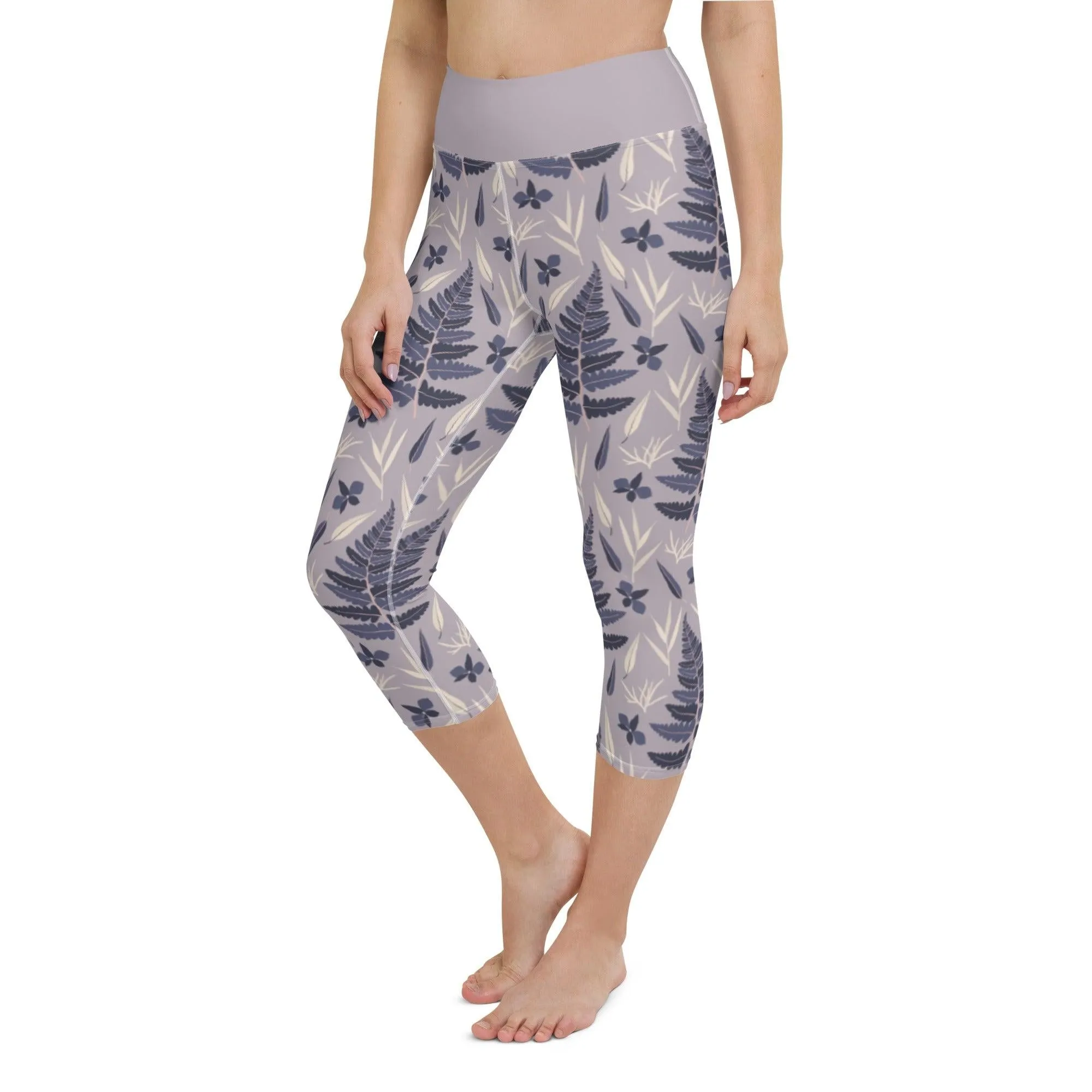 Lilac Fern Women's Capri Yoga Pants