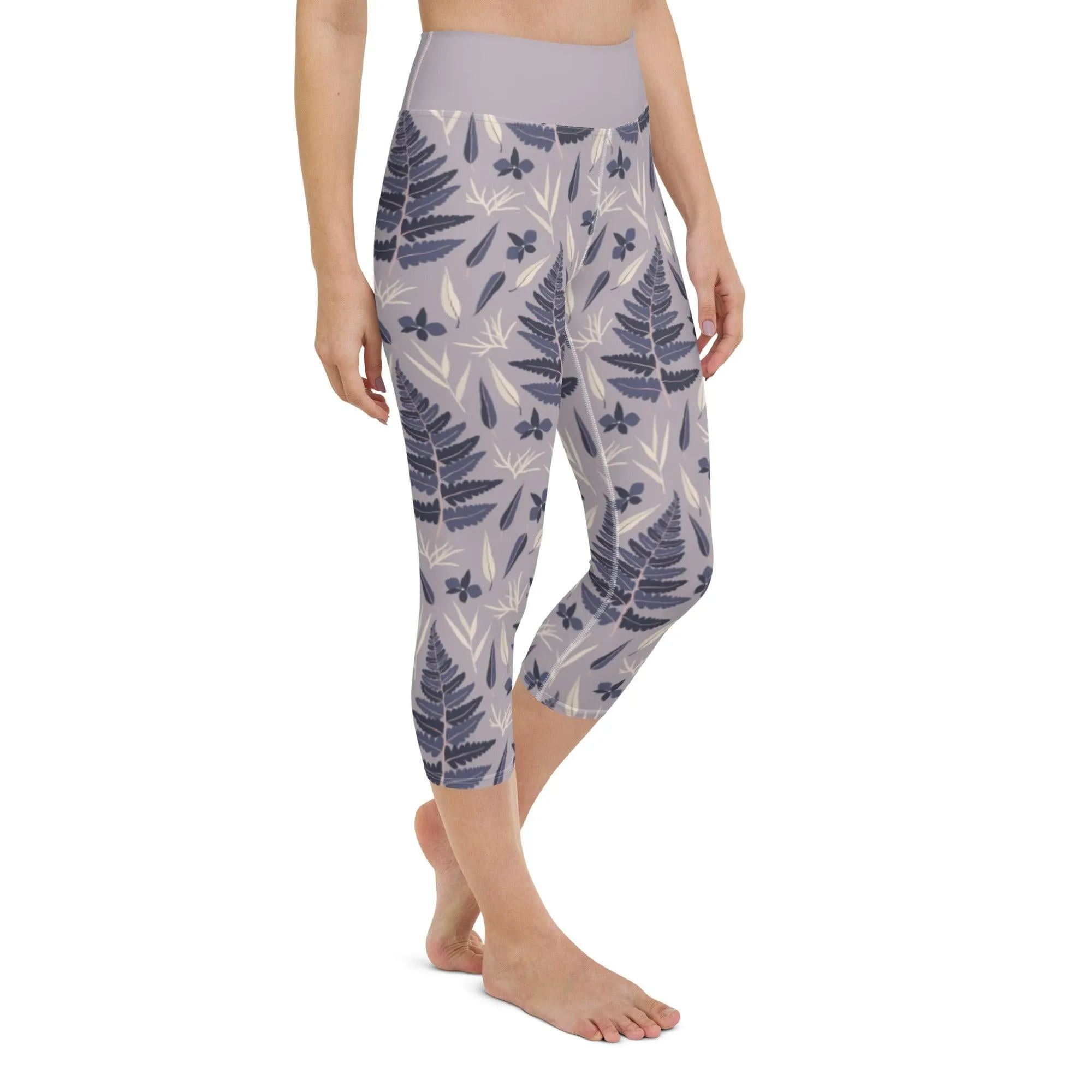 Lilac Fern Women's Capri Yoga Pants