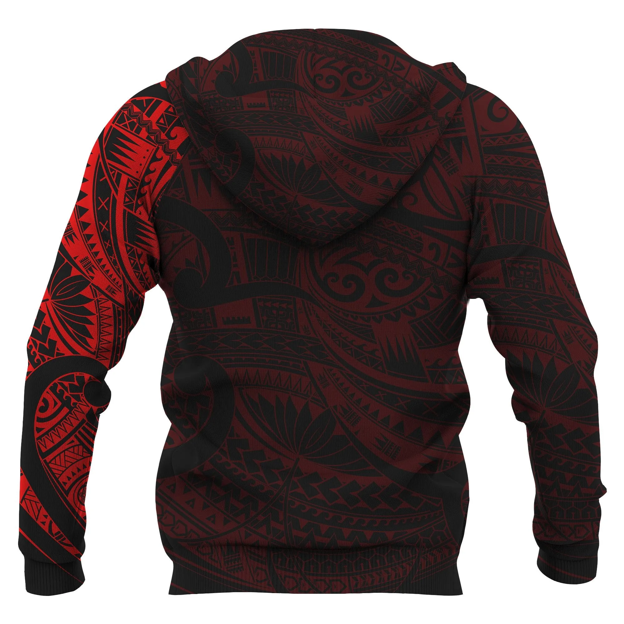 Maori Tattoo Style Hoodie - Red  A7