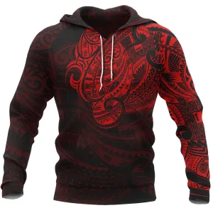 Maori Tattoo Style Hoodie - Red  A7