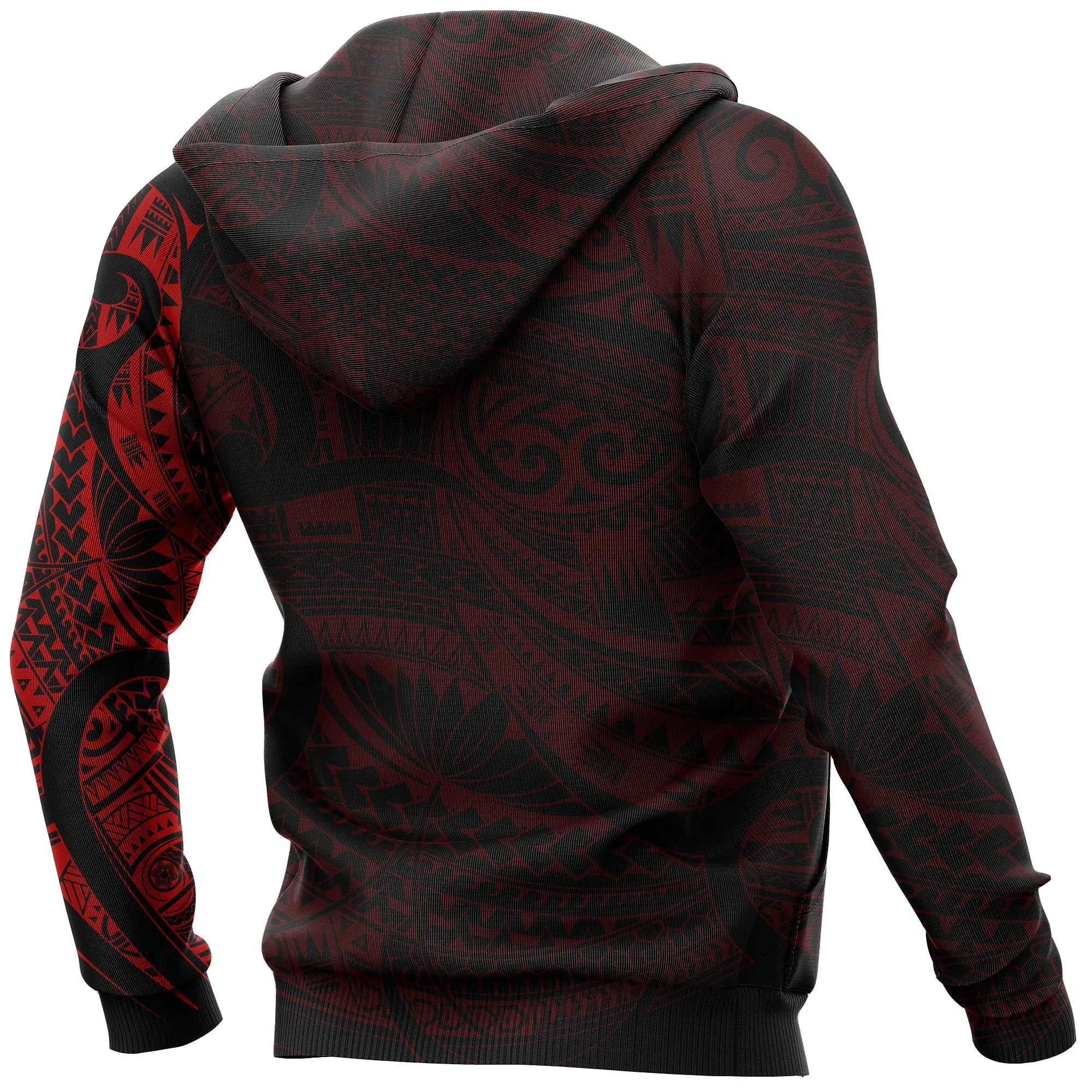 Maori Tattoo Style Hoodie - Red  A7