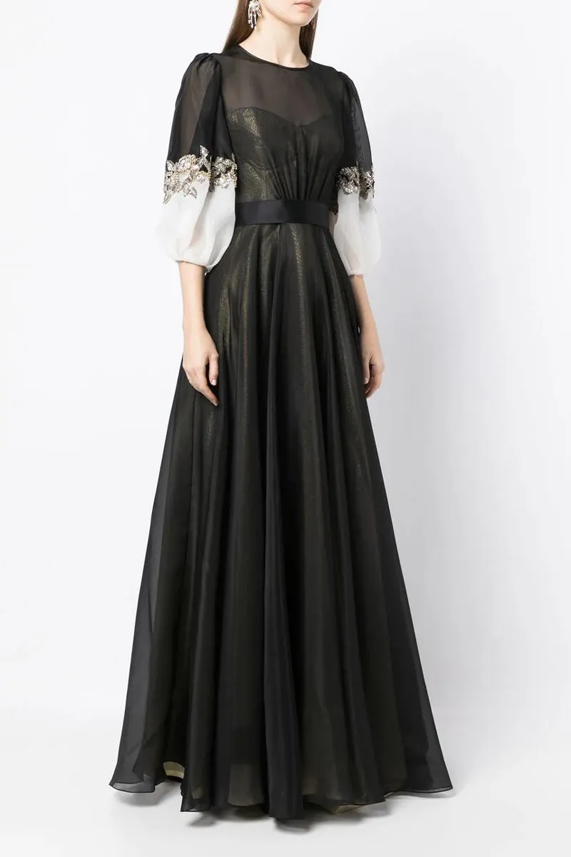 Medeline Black Graceful Maxi Dress