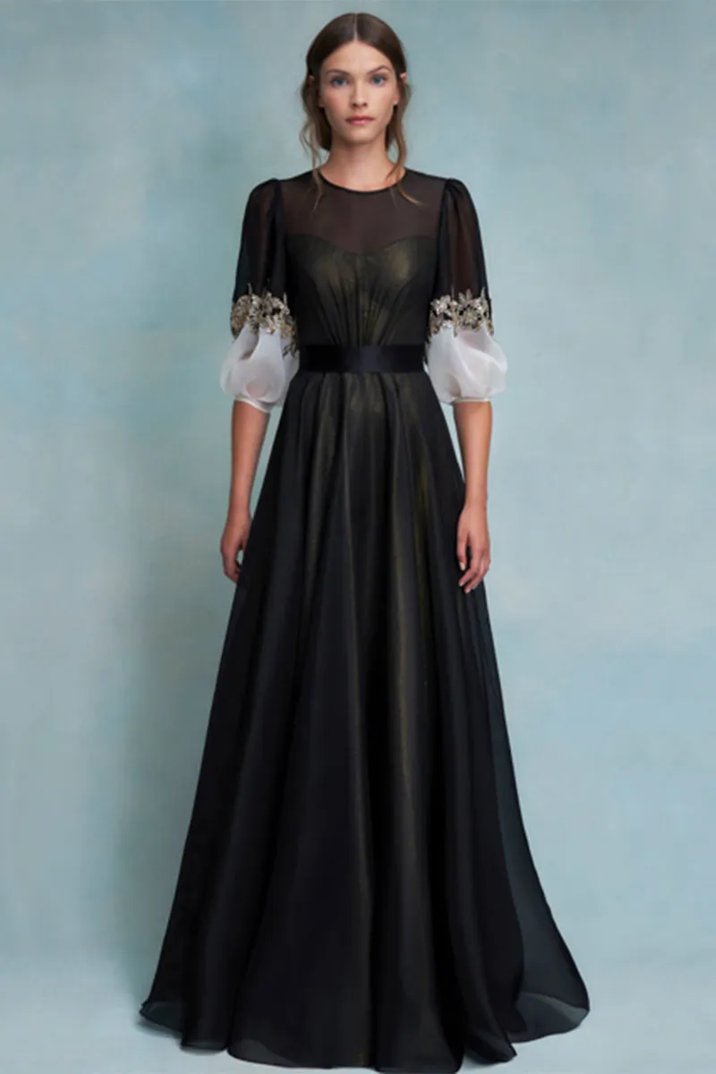 Medeline Black Graceful Maxi Dress