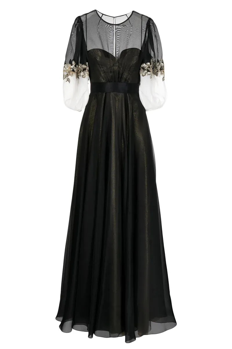 Medeline Black Graceful Maxi Dress