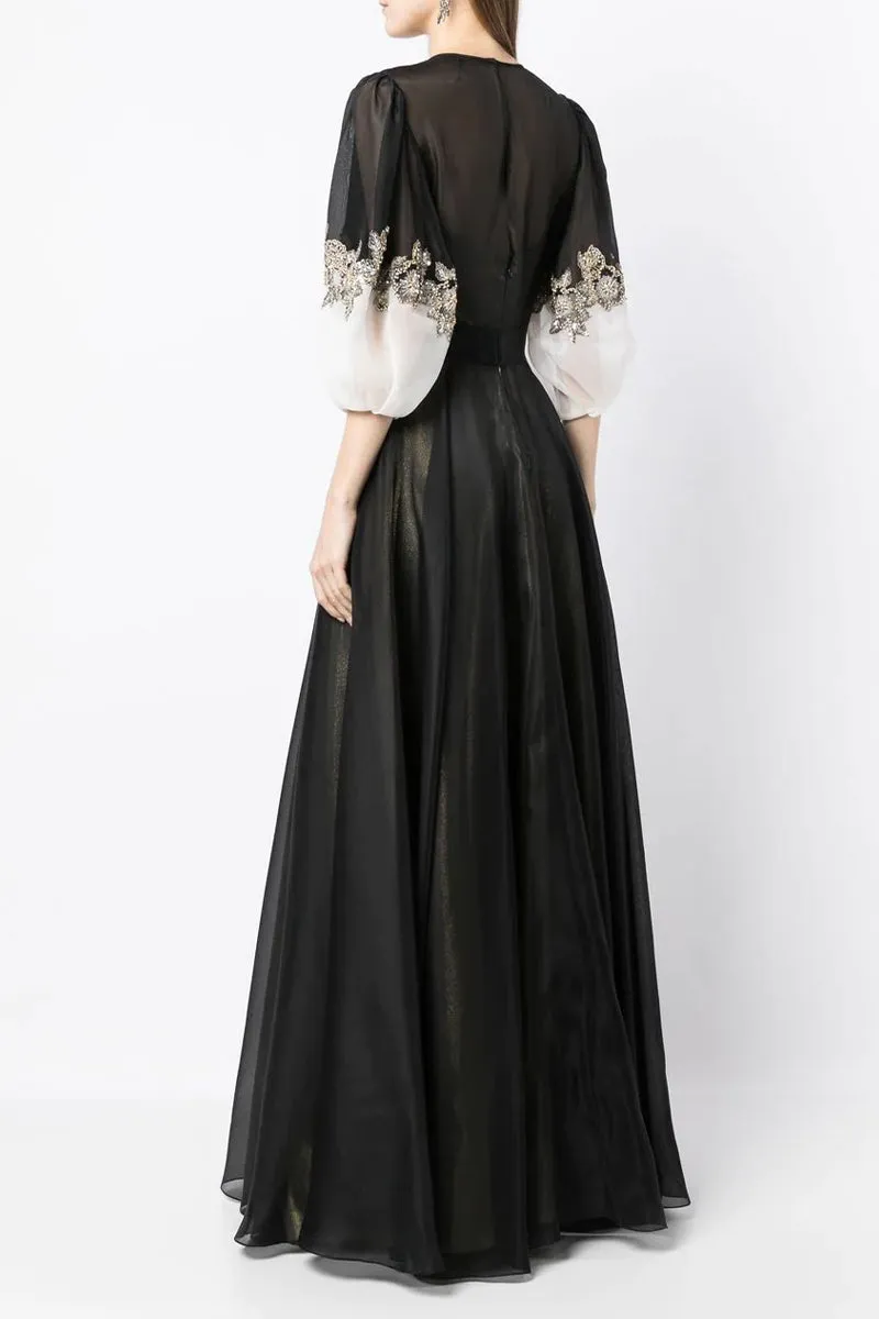 Medeline Black Graceful Maxi Dress