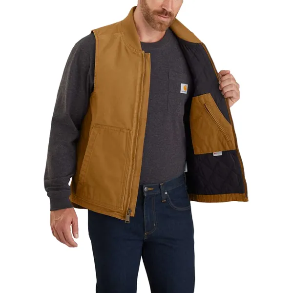 Men's Washed Duck Insulated Rib Collar Vest