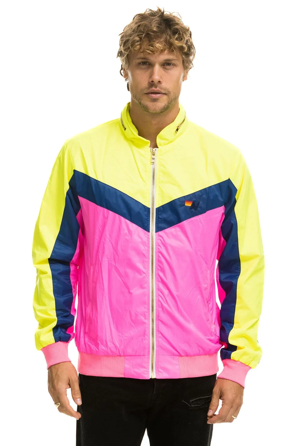 MEN'S WINDBREAKER JACKET - NEON PINK