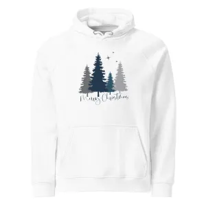 Merry Christmas Tree Graphic Women Eco Raglan Hoodie