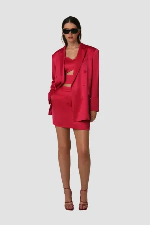 Milana Oversized Double Breast Satin Blazer Jacket