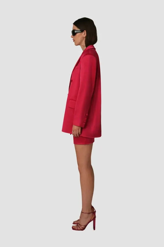 Milana Oversized Double Breast Satin Blazer Jacket