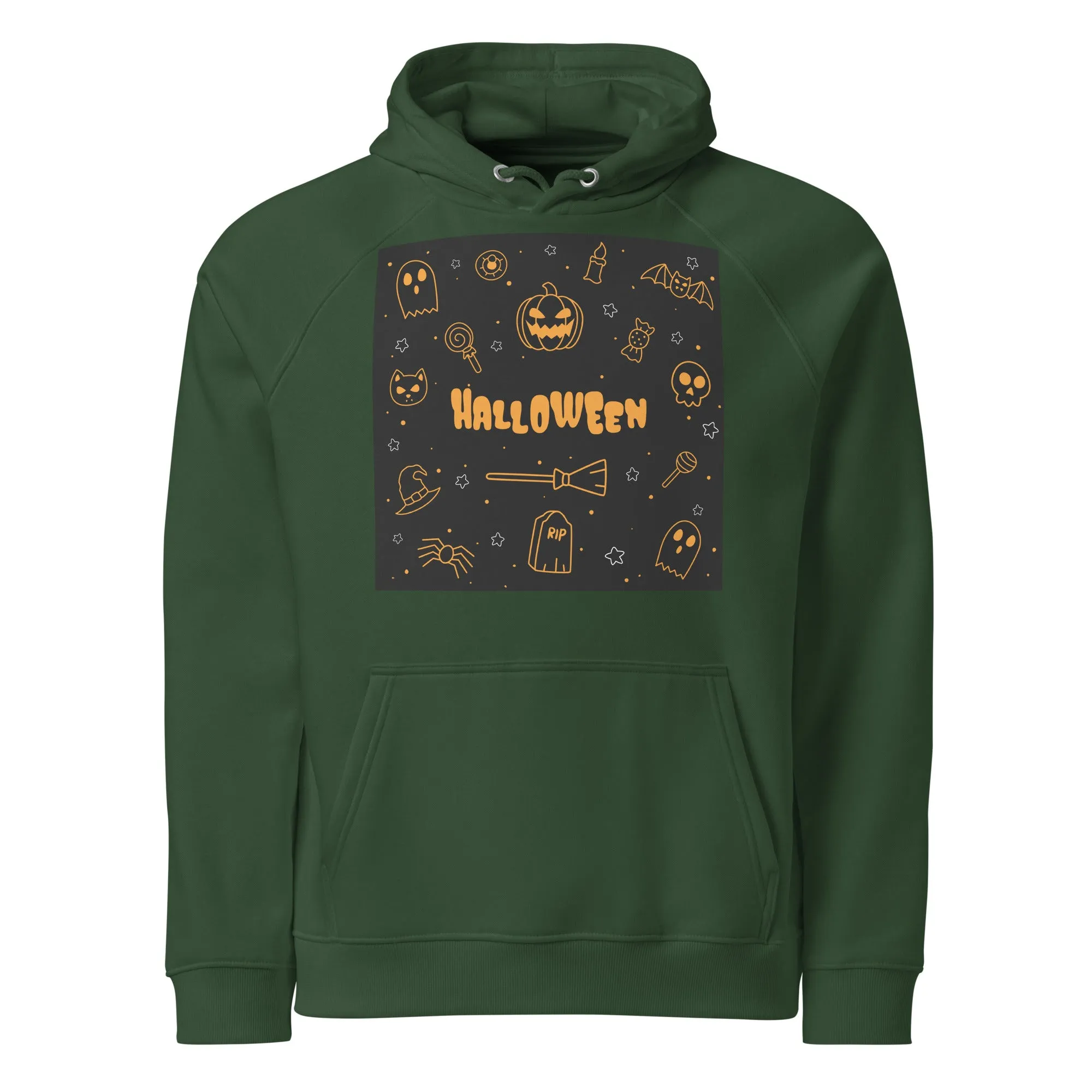 Multiple Halloween Graphic Women Eco Raglan Hoodie