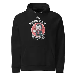 My Blood Type is Coffee Halloween Graphic Unisex Eco Raglan Hoodie