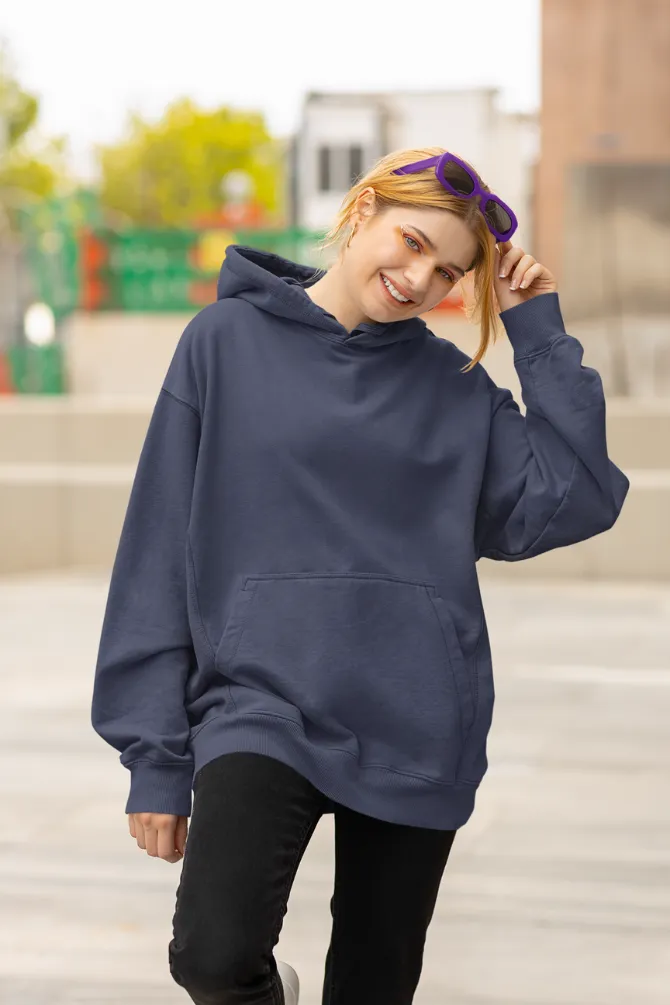 Navy Blue Oversized Hoodie for women