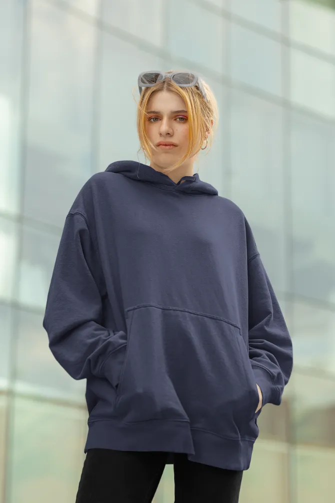 Navy Blue Oversized Hoodie for women