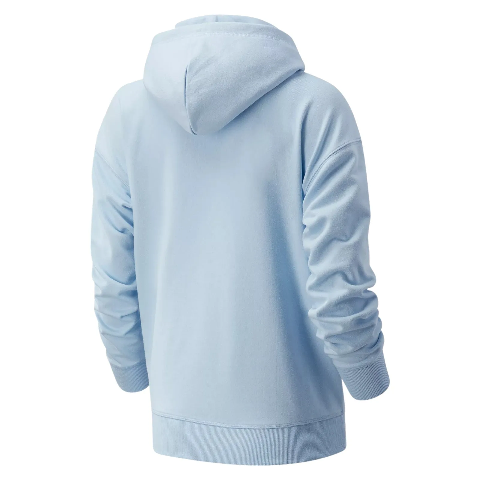 New Balance Womens NB Essentials Stacked Logo Oversize Hoodie - Blue