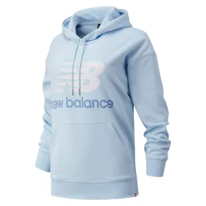 New Balance Womens NB Essentials Stacked Logo Oversize Hoodie - Blue