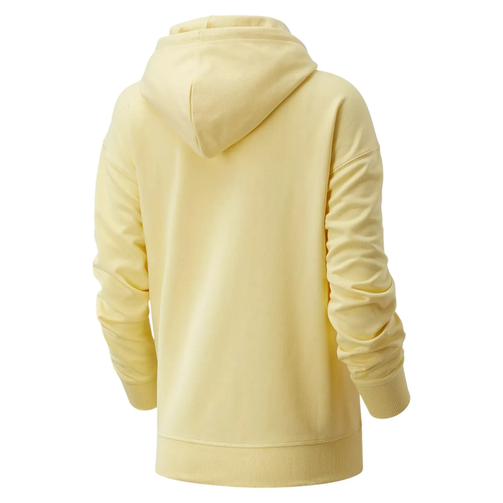 New Balance Womens NB Essentials Stacked Logo Oversize Hoodie - Yellow