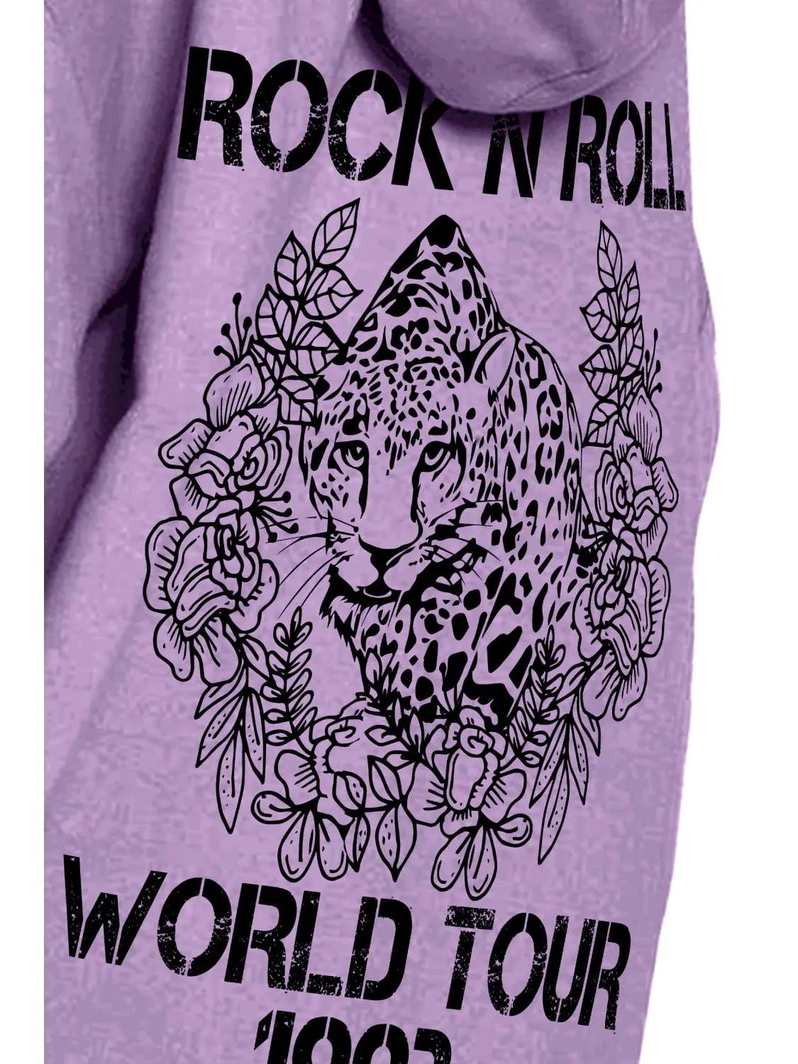 NicholesGifts Women Simply Love Full Size Leopard Slogan Graphic Hoodie