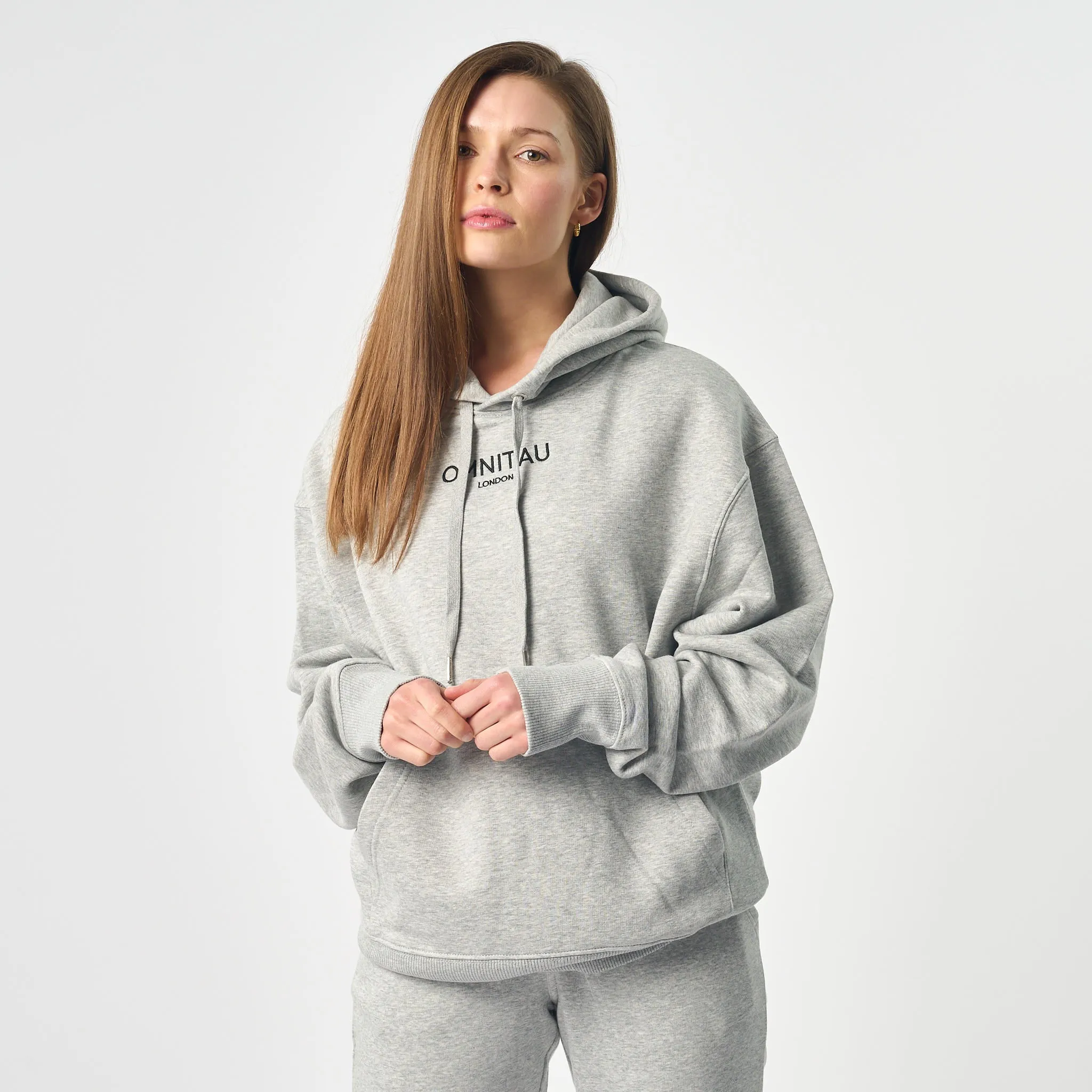 Omnitau Women's Oversized Organic Cotton Hoodie - Heather Grey