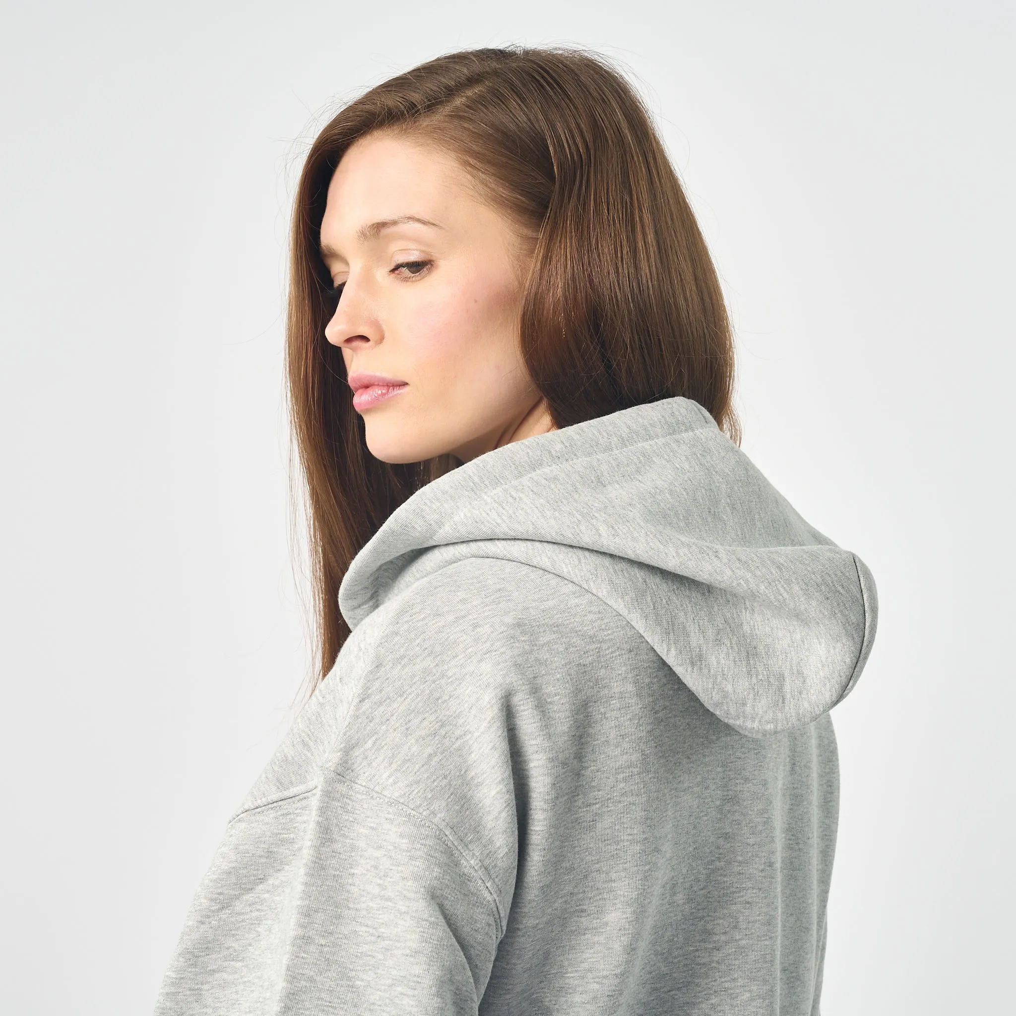 Omnitau Women's Oversized Organic Cotton Hoodie - Heather Grey