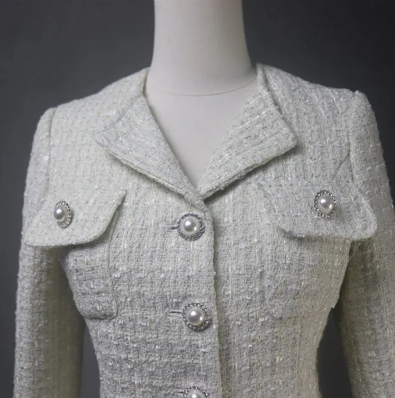 Pink Tweed Jacket Coat Blazer for Women-Tailor Made or hand Made or custom to order