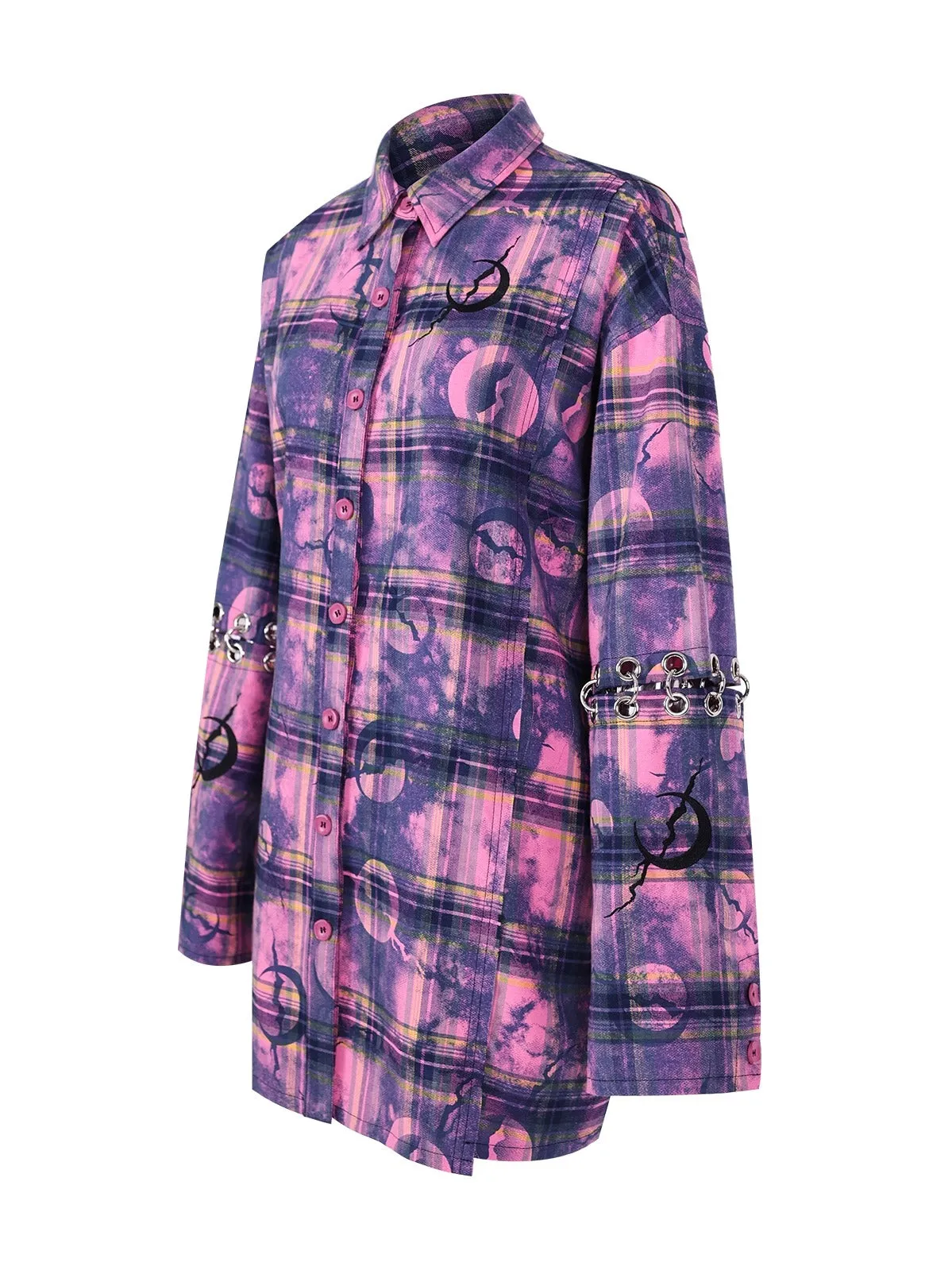 PINKSPINK Cosmic Grunge Oversized Flannel - Purple/Pink