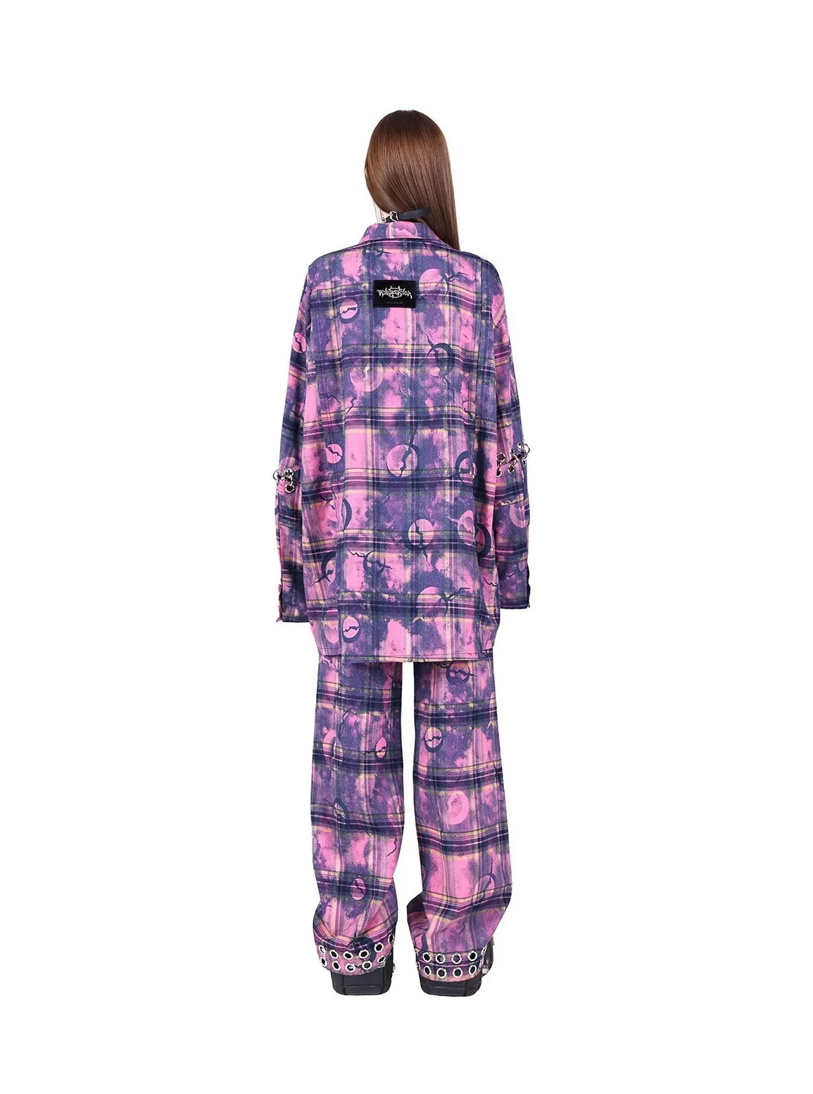 PINKSPINK Cosmic Grunge Oversized Flannel - Purple/Pink