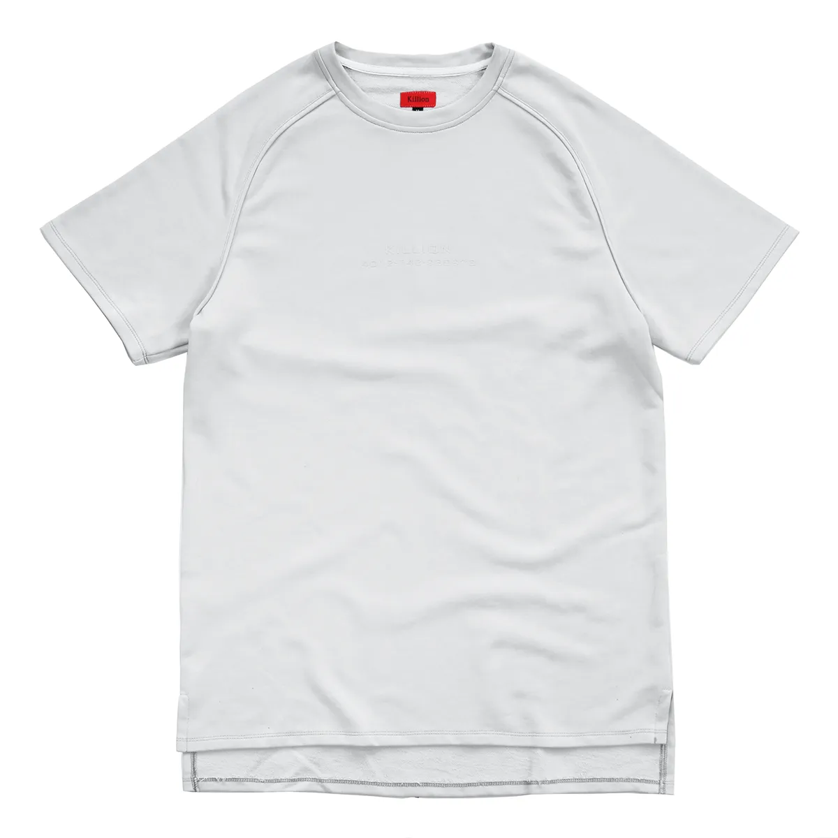 Piped Raglan Boxy Tee - Light Grey