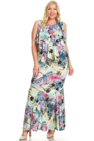 Plus Size Handkerchief Crop Top & Maxi Skirt Set