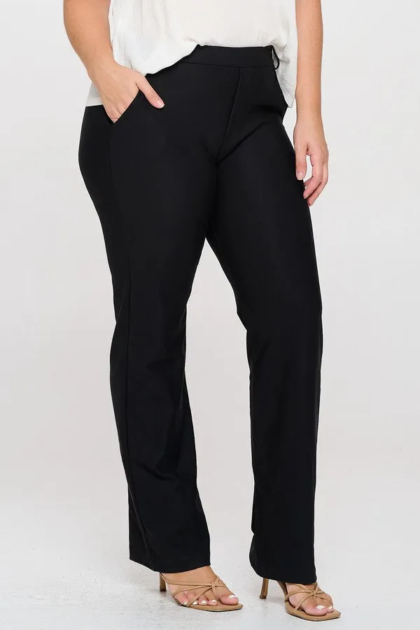 Plus Size Straight Leg Ponte Pants