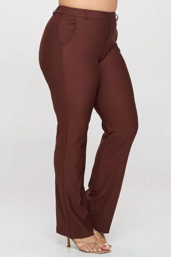 Plus Size Straight Leg Ponte Pants