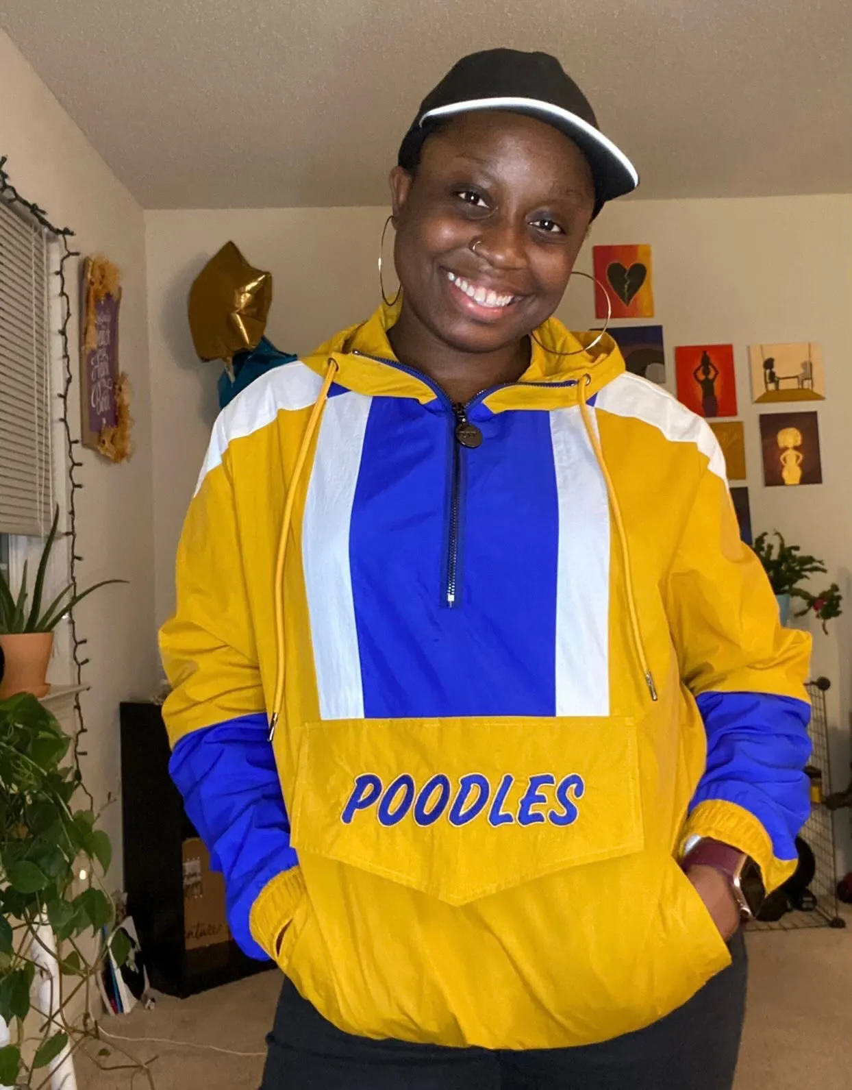 Poodles Half Zip Windbreaker Jacket Read Description