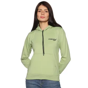 Prokick Sports Women Hooded Sweat Shirt , Green