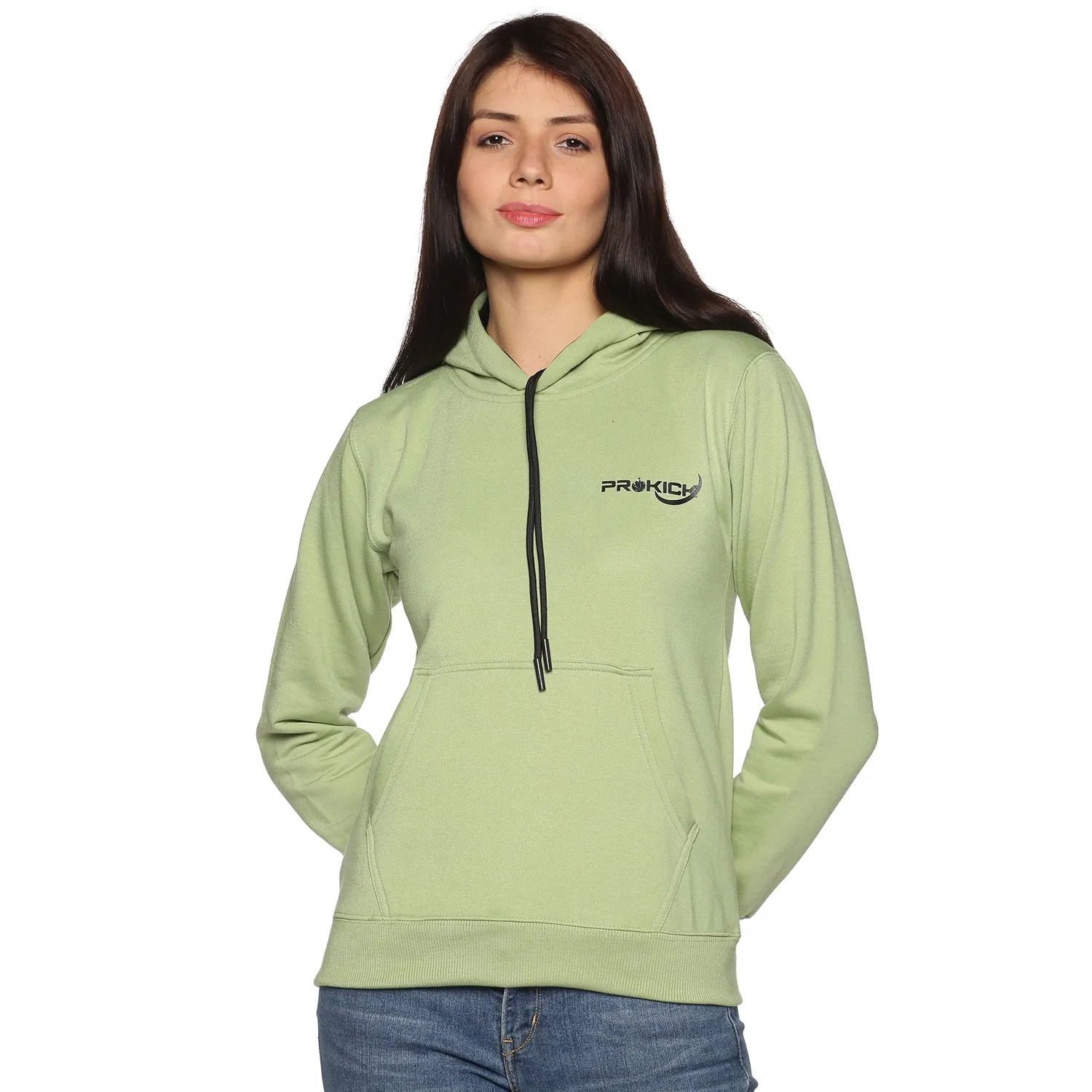 Prokick Sports Women Hooded Sweat Shirt , Green