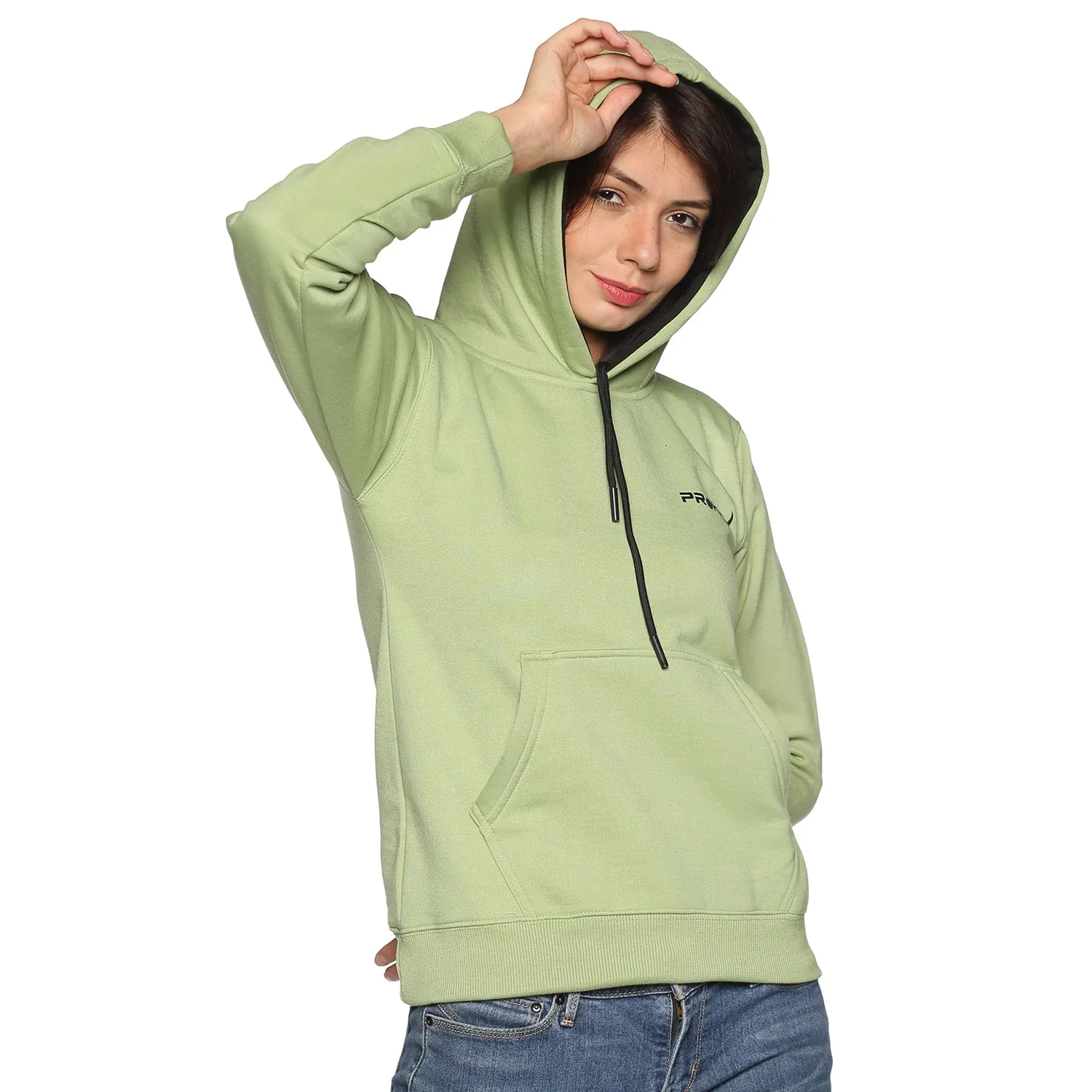 Prokick Sports Women Hooded Sweat Shirt , Green