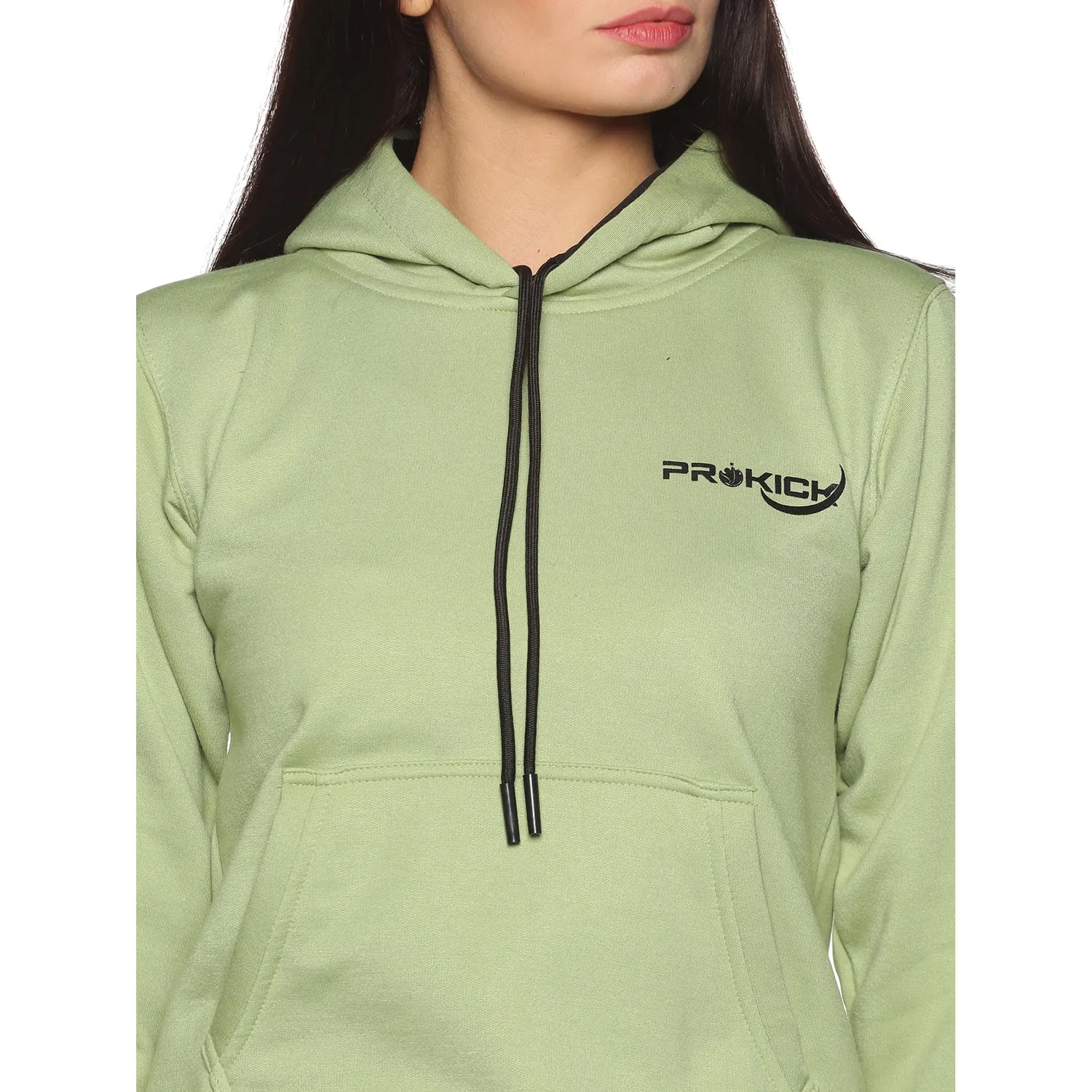 Prokick Sports Women Hooded Sweat Shirt , Green