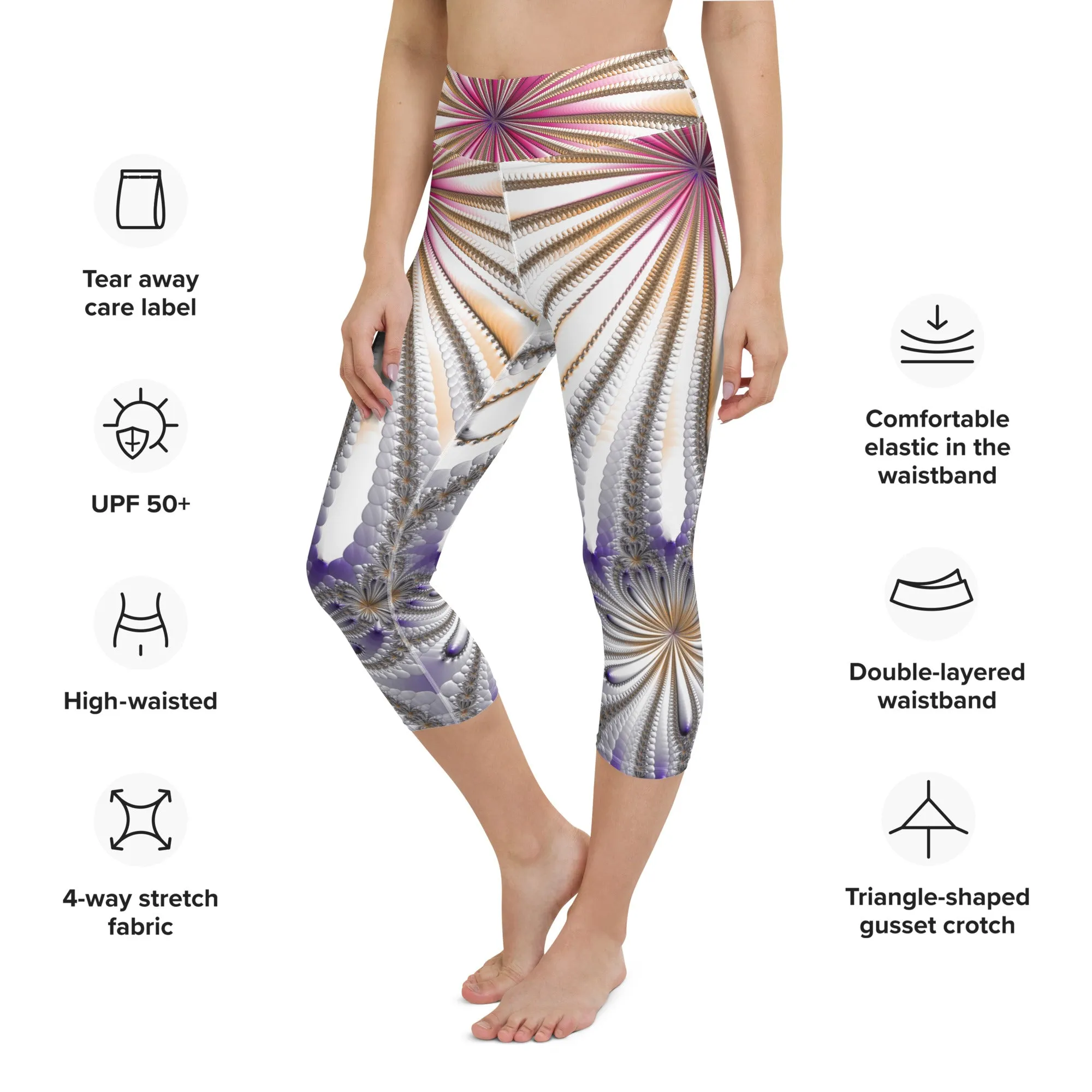 "Morning Bloom" Collection - Yoga Capri Leggings