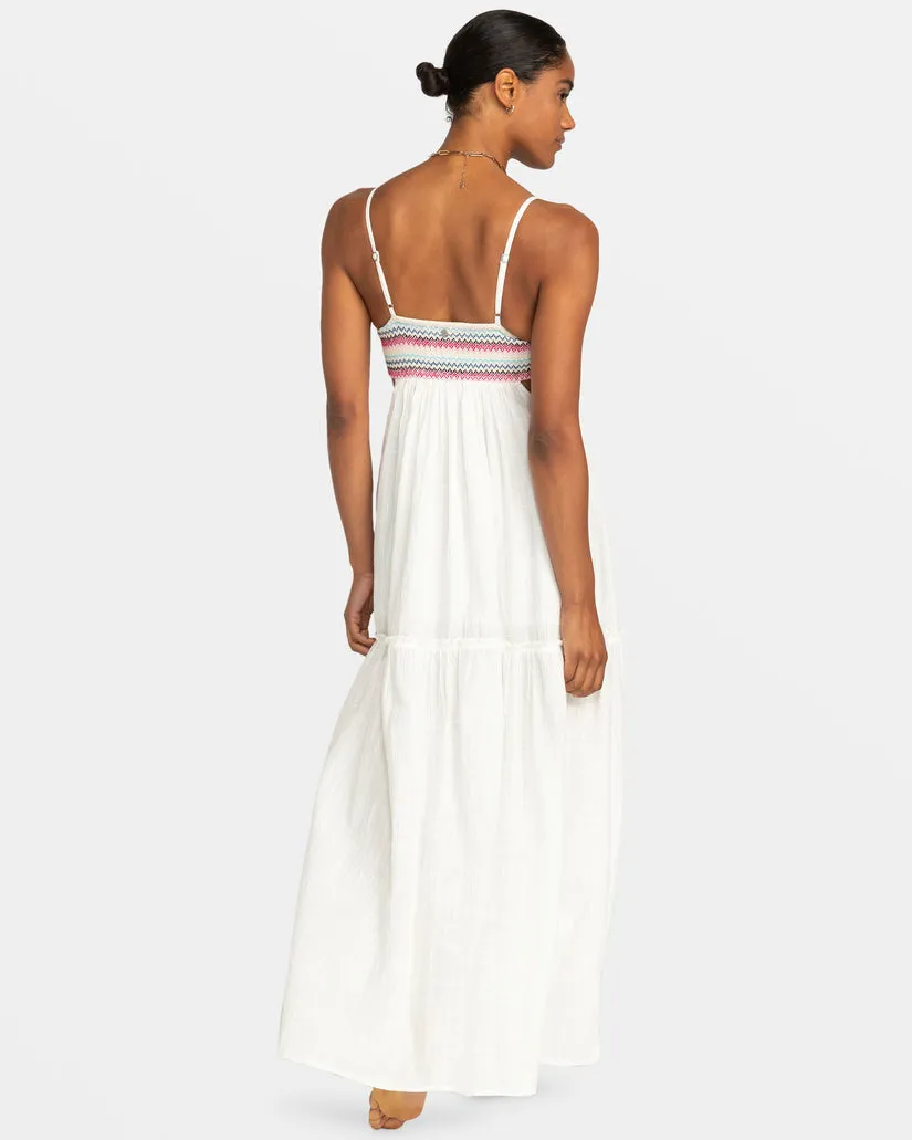 Roxy Hot Tropics Maxi Solid Dress-Snow White