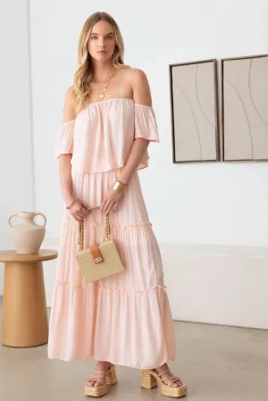 Sheer Off Shoulder Top & Maxi Skirt Set