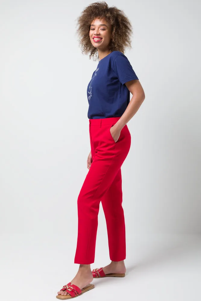 Slim Leg Pants Red