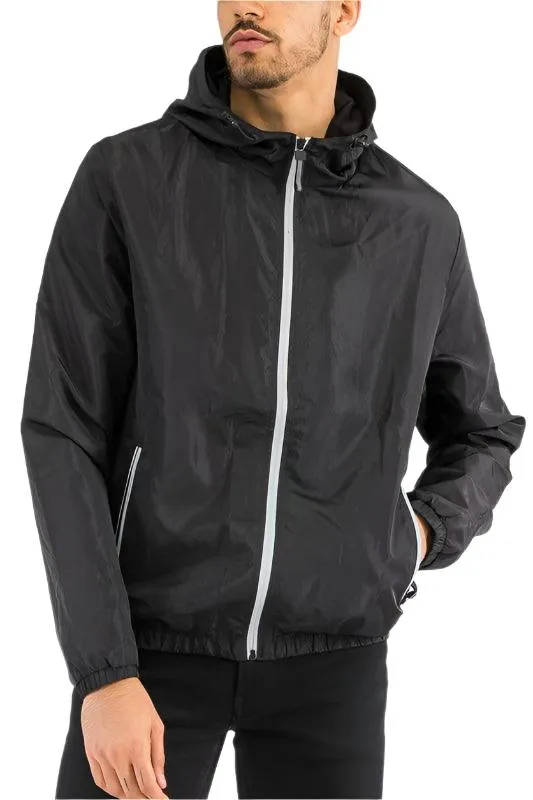 Solid Hooded Lightweight Windbreaker Jacket