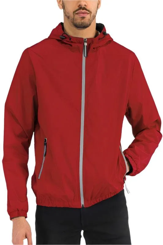 Solid Hooded Lightweight Windbreaker Jacket