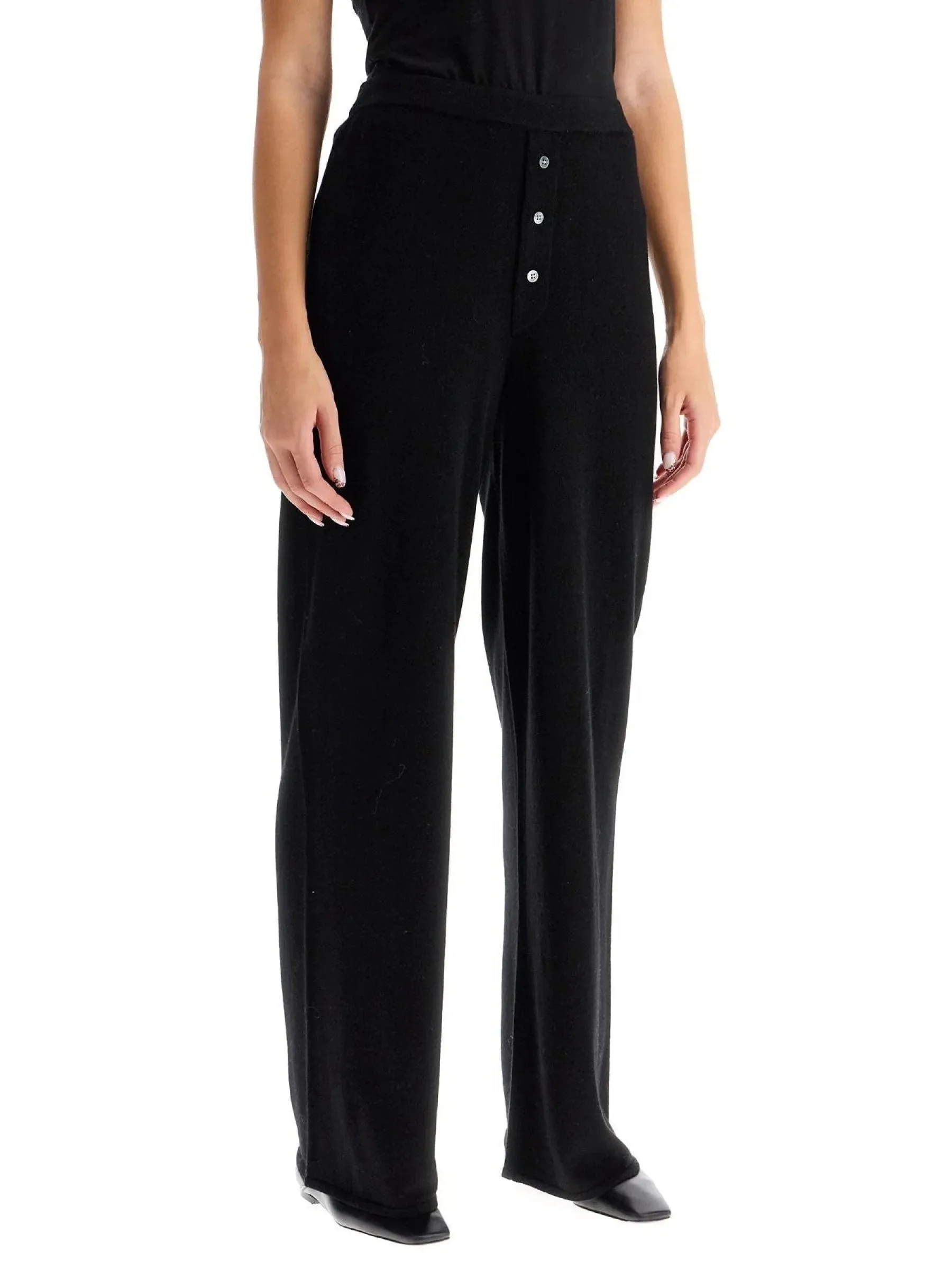 Straight Leg Cashmere Trousers