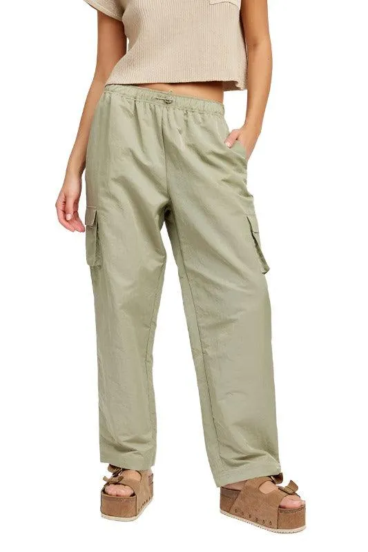 Straight Leg Pants Elastic Waist Band