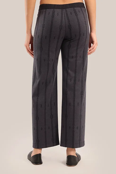 Straight-leg striped jacquard pants