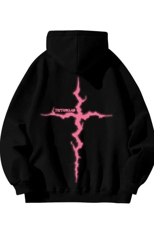 Street lightning cross trendy hoodie S