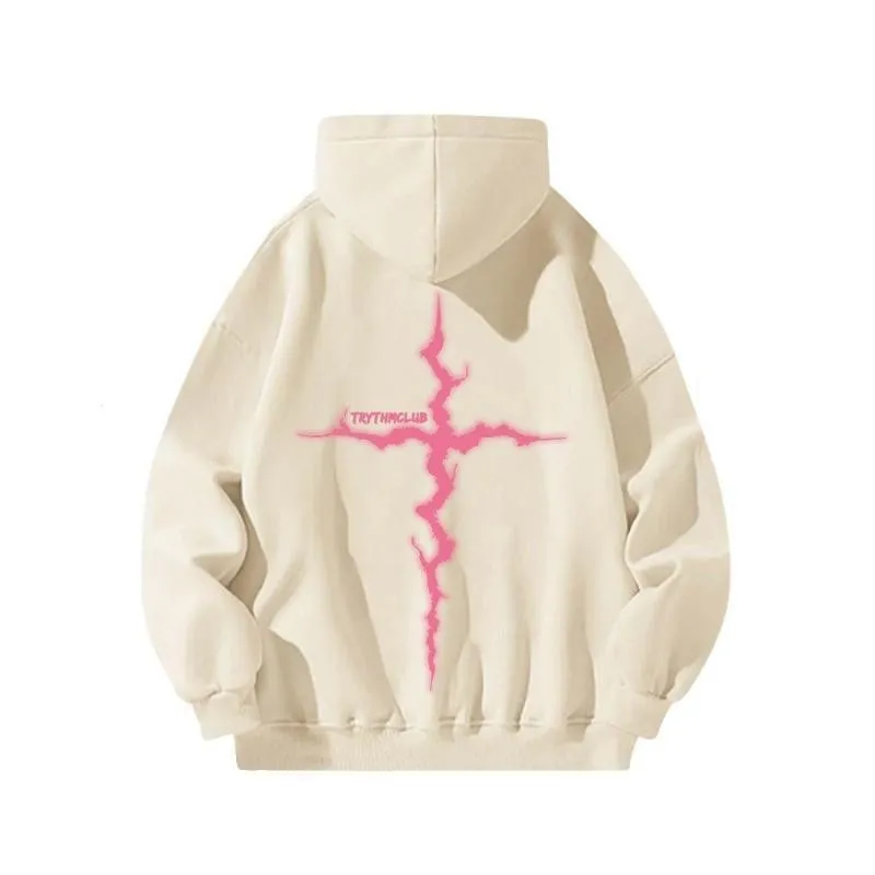 Street lightning cross trendy hoodie S