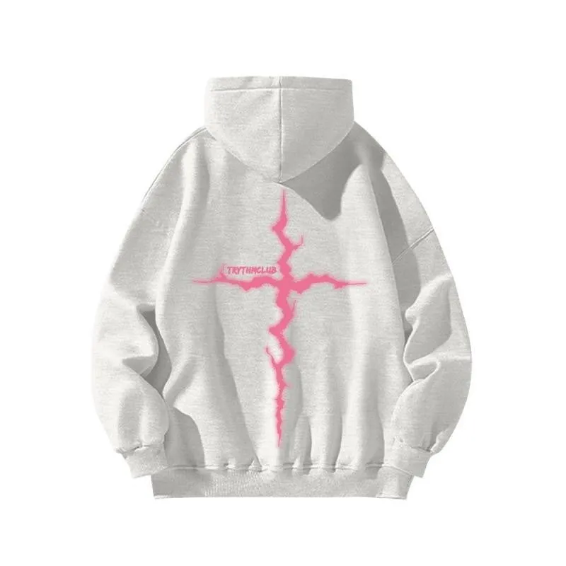 Street lightning cross trendy hoodie S